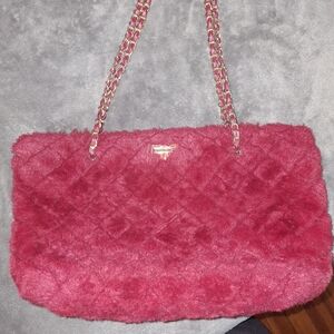 Luxurious Pink Fur Shoulder Bag